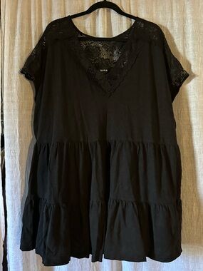 torrid Black Lace-Trim Shirt